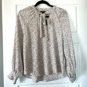 NWT RW&CO Tie Neck Long Sleeve Blouse